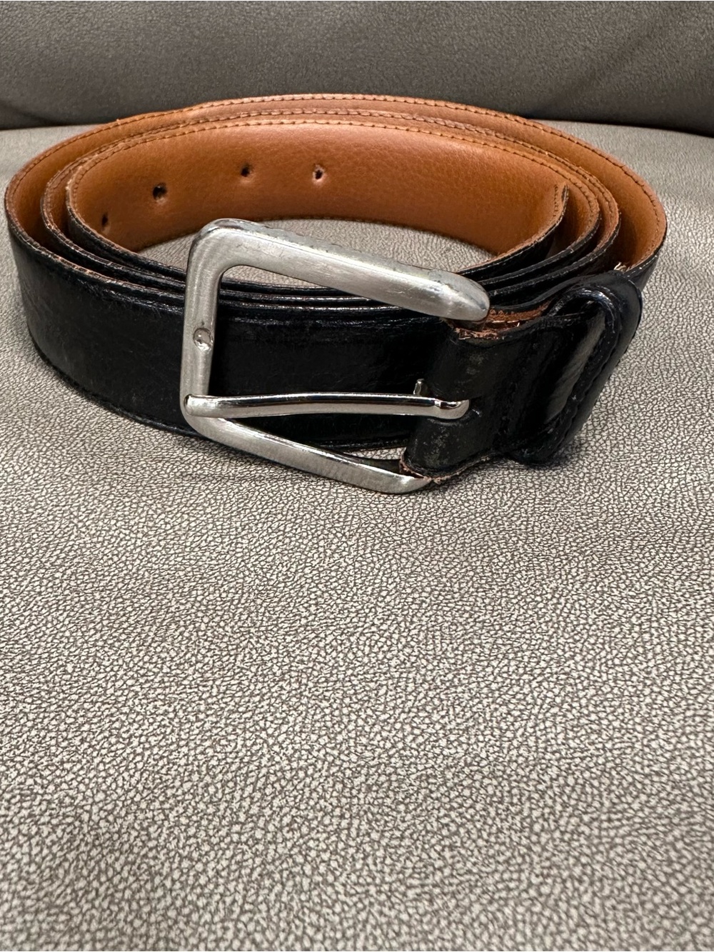 Men’s Wearhouse black leather belt Full Grain Italian Leather size 40 made Italy